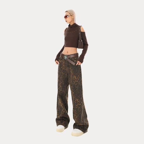 Leaopard printed jeans